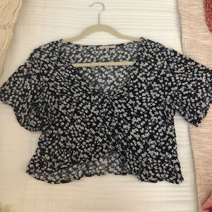Pacsun Navy Floral Top